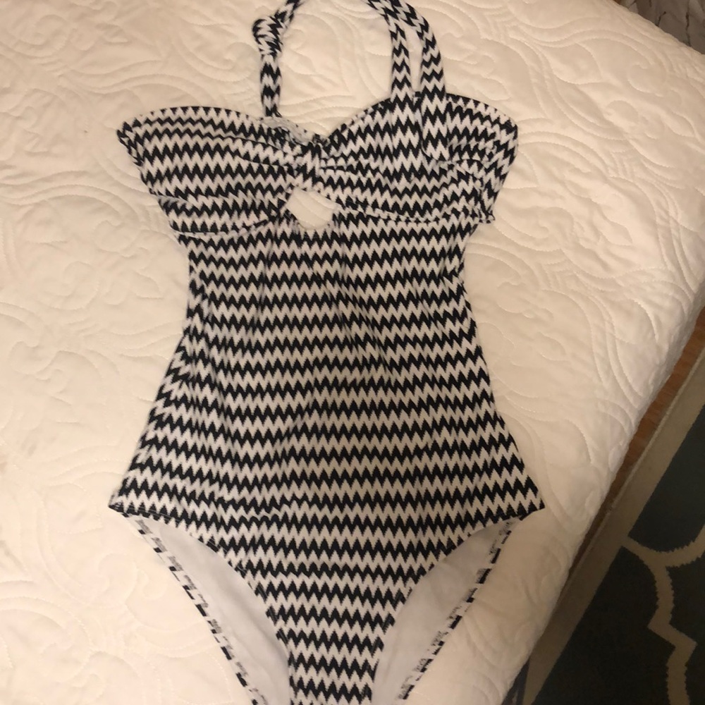 Black and white one piece swimsuit